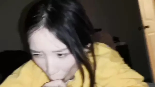 Chinese student sucking awkwardly